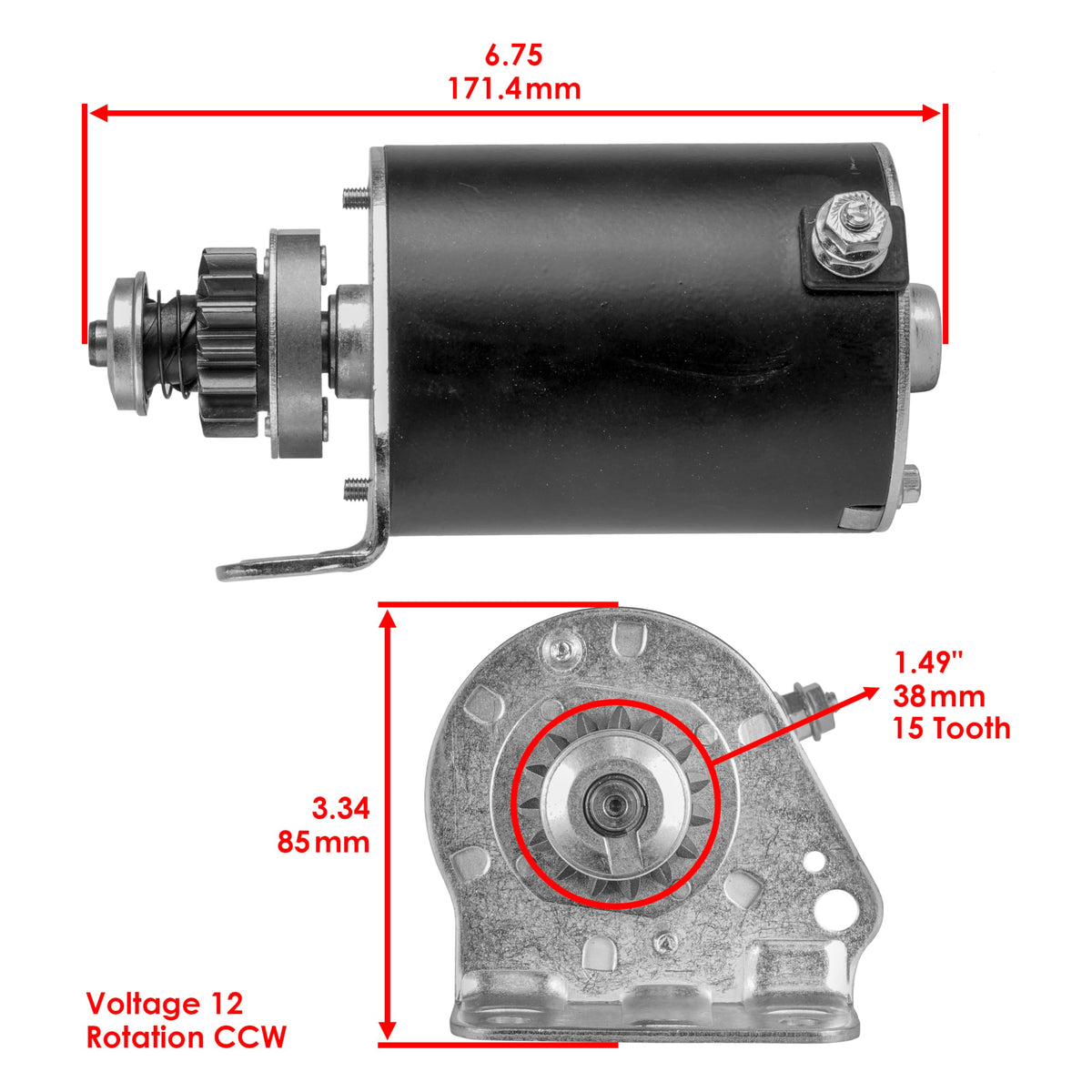 Caltric starter for D125/D130/D140 gear enables smooth starts on Deere tractors