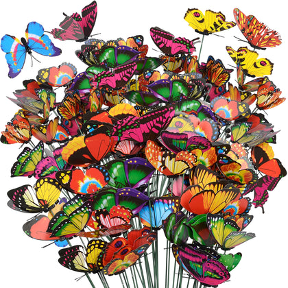 CAMATET butterfly garden stake with 2.8 inch width for simple installation.