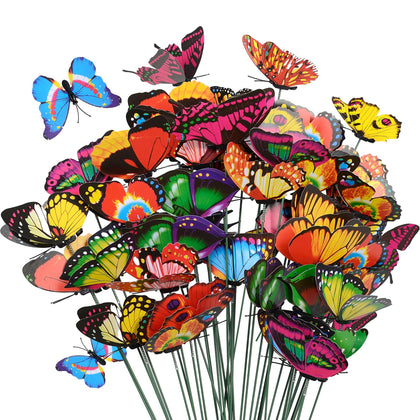 CAMATET butterfly stake with colorful wings for vibrant bouquet displays outdoors