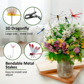 CAMATET dragonfly stake clip green accents garden beds with whimsical flair.