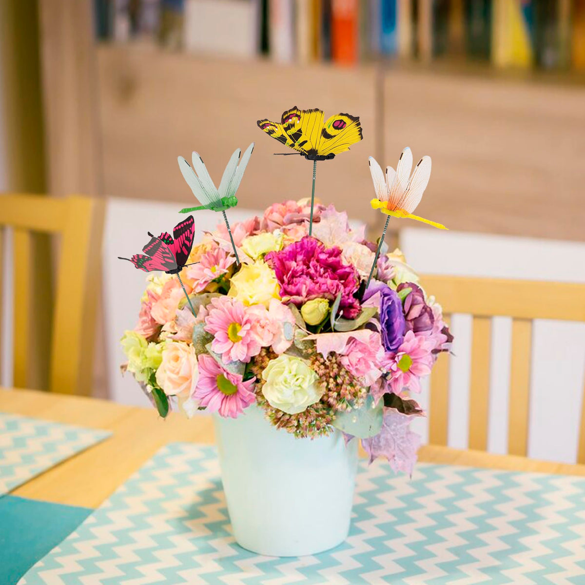 CAMATET butterfly decor adds lifelike charm to flower arrangements.