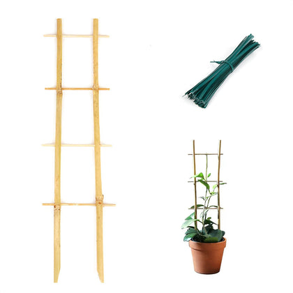 Cambaverd bamboo trellis 16in ladder for potted plants supports climbing