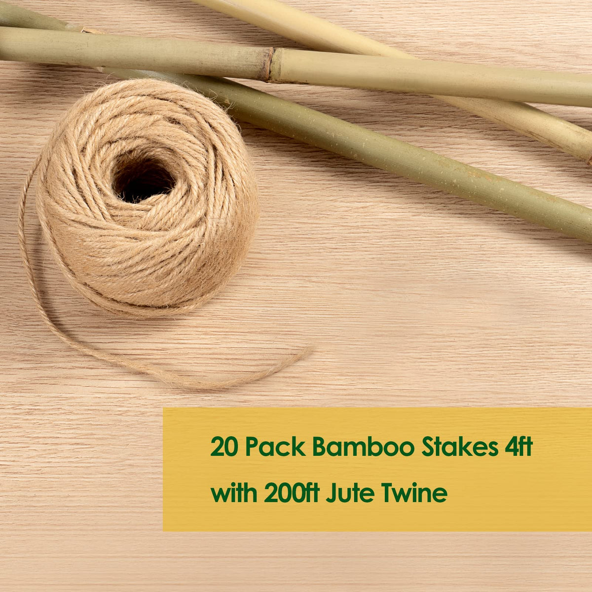 Jute twine wrapped around Cambaverd stakes ready for binding