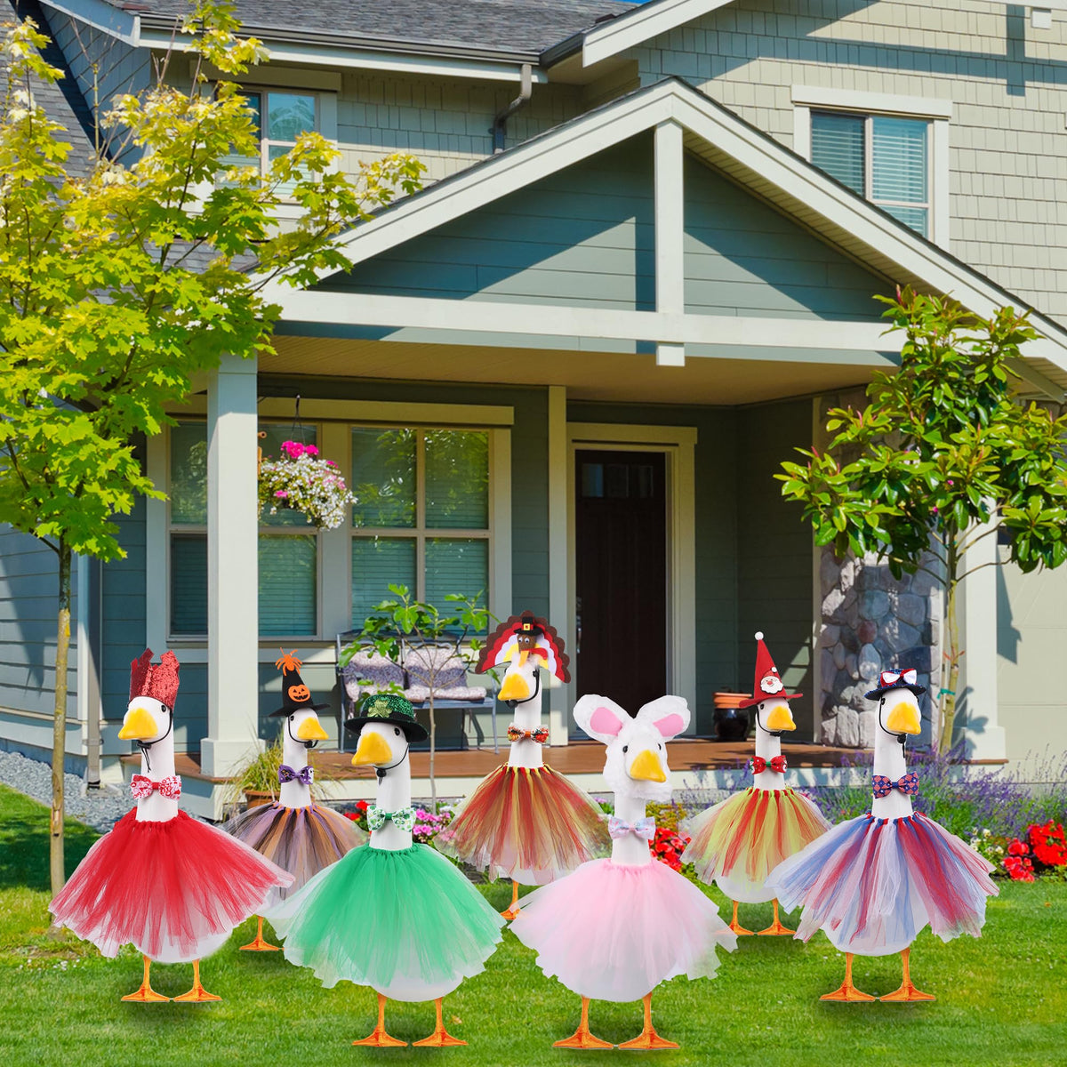 CAMDUCK easter goose hat brightens garden decor for seasonal celebrations