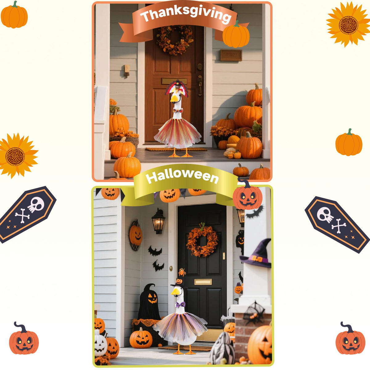 CAMDUCK halloween goose hat creates spooky yet friendly yard accents