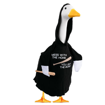 CAMDUCK porch goose outfit hoodie for yard decor.