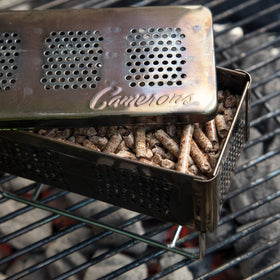Camerons Apple Pellets on grill setup for balanced smoke