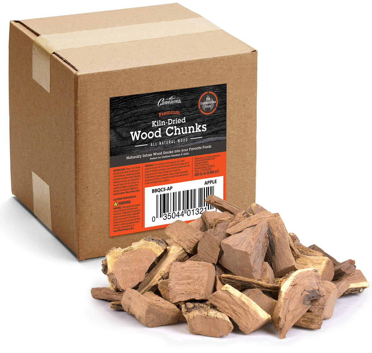 Camerons apple wood chunks box ready for smoky backyard grilling