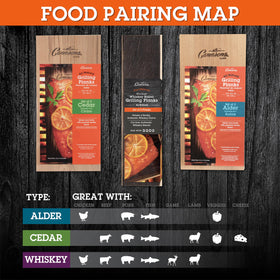 Camerons Cedar Grilling Planks infuse smoky cedar flavor for seafood, beef, and vegetables.