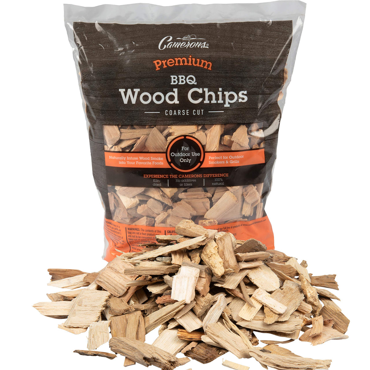 Camerons maple wood chips bag front view for quick, flavorful smoke.