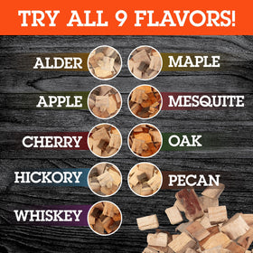 Camerons Mesquite Wood Chunks bag open reveals natural chunks for grilling