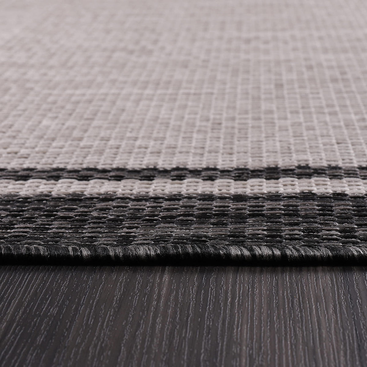 CAMILSON kitchen-entryway rug in grey border, ideal for high-traffic areas.