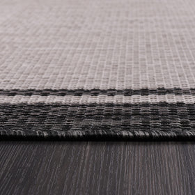 CAMILSON kitchen-entryway rug in grey border, ideal for high-traffic areas.