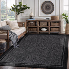CAMILSON lightweight-border-9x12 rug, easy to reposition on patios.