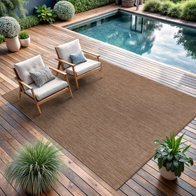 CAMILSON nut brown 5x7 rug adds warmth to decks and porches