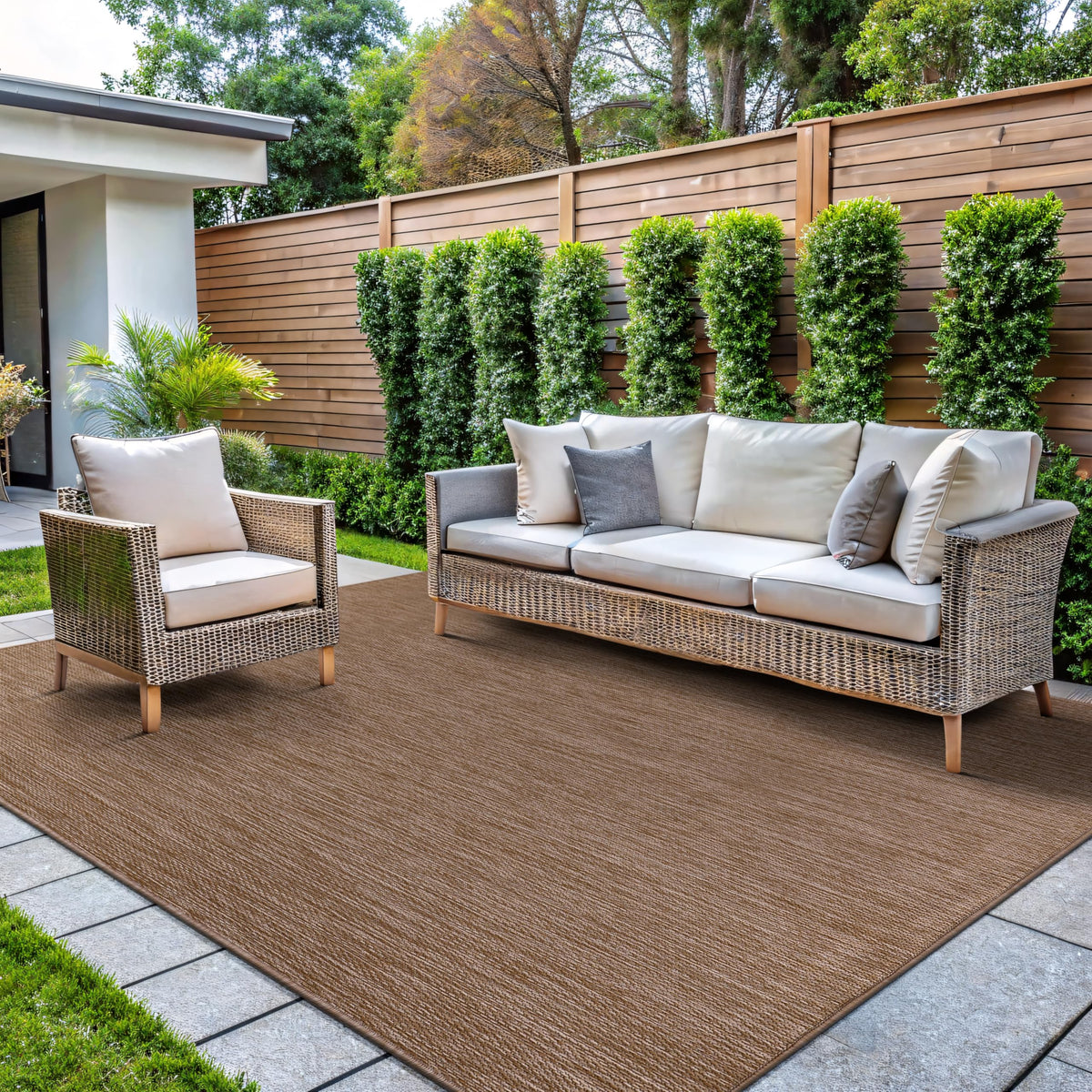 CAMILSON outdoor rug 8x10 natural-pattern adds texture without overpowering decor