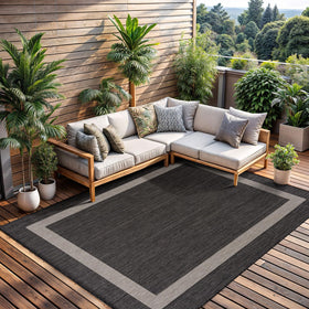 CAMILSON outdoor rug 8x10 waterproof material keeps patios dry and clean.