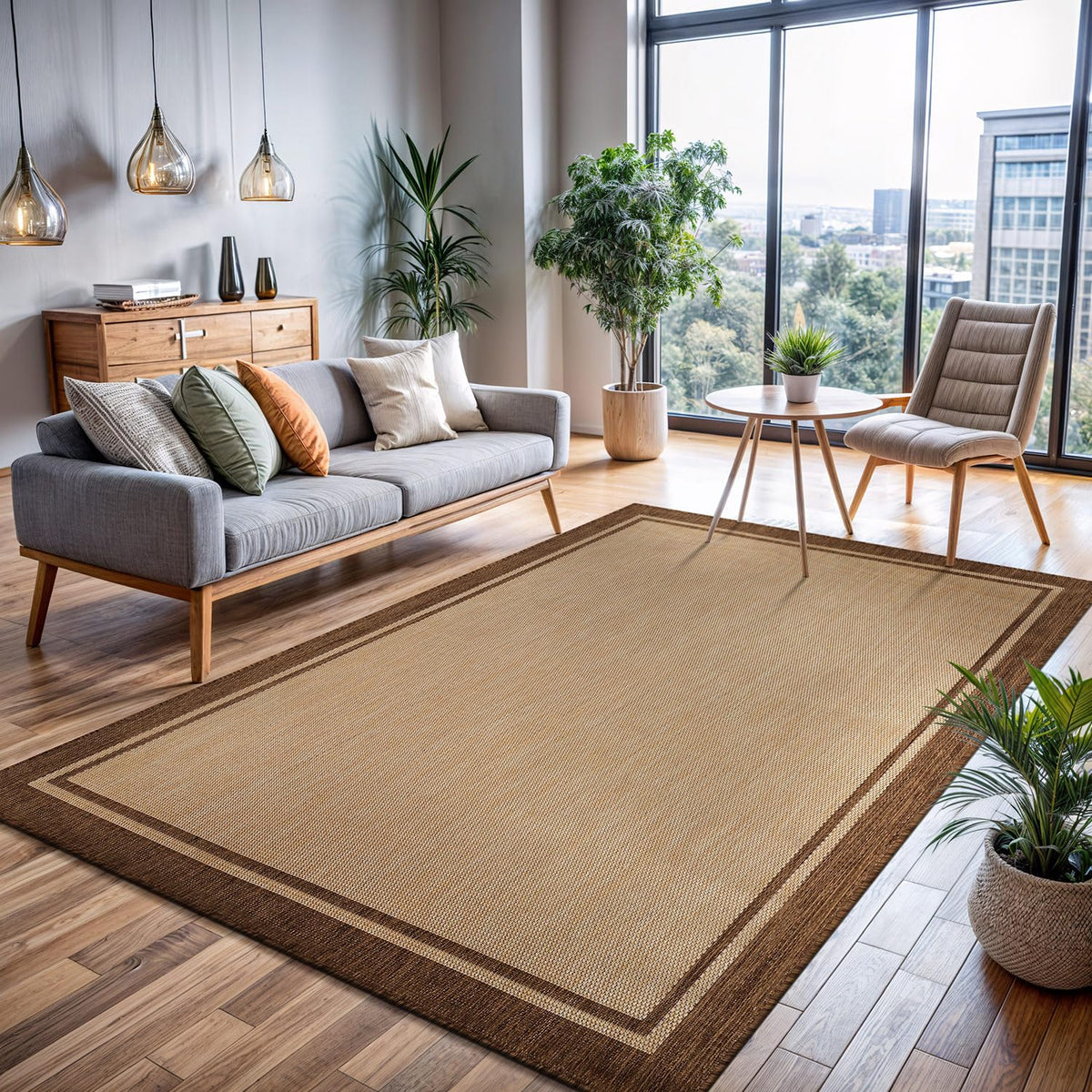 CAMILSON rug 9x12 patio-deck-setting adds texture to outdoor spaces.