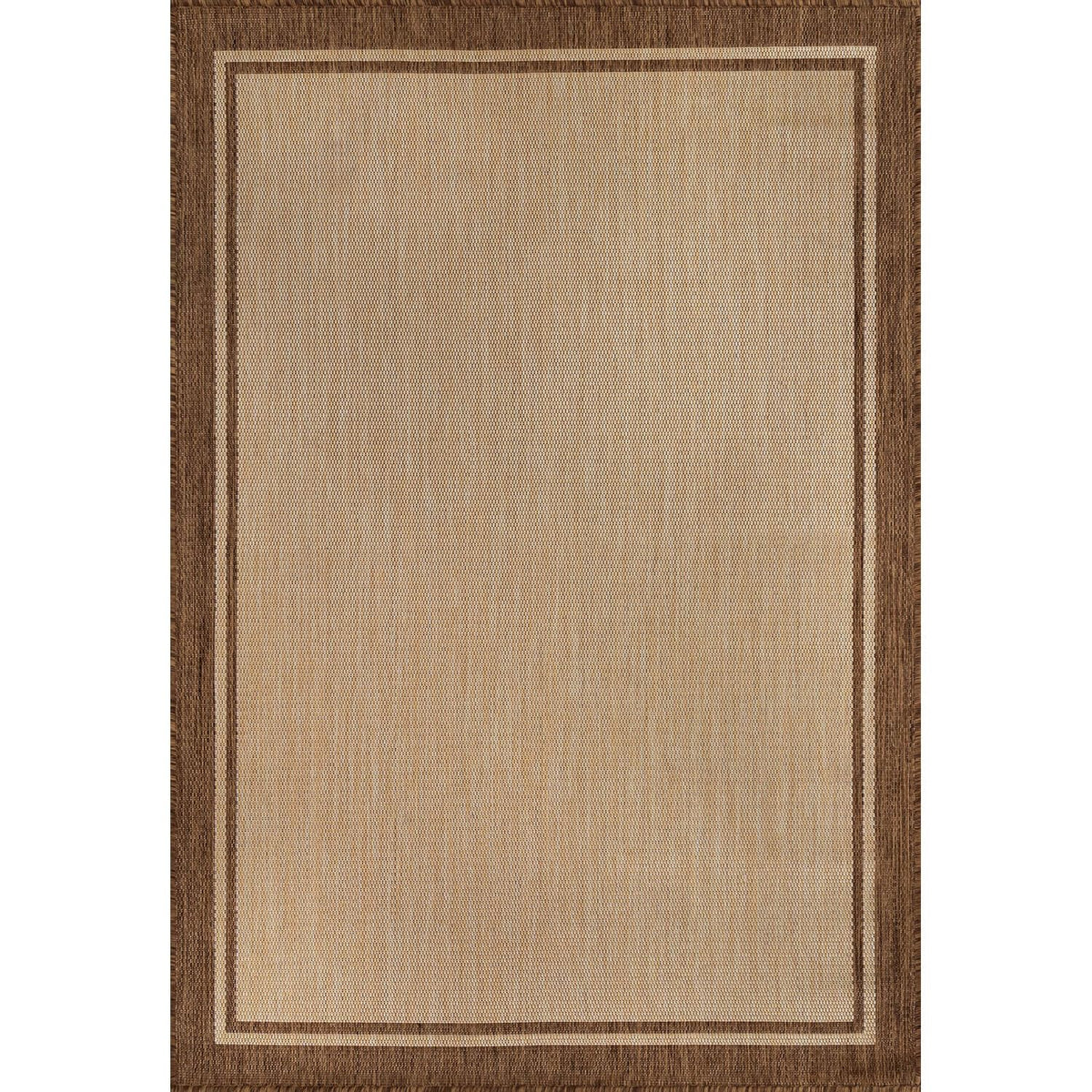 CAMILSON border natural brown texture closeup; shows short pile and weather-resistant weave
