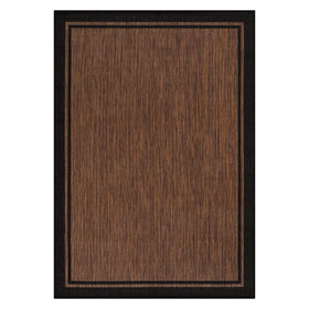 CAMILSON 9x12 rug with nut brown border suited for outdoor patios and decks