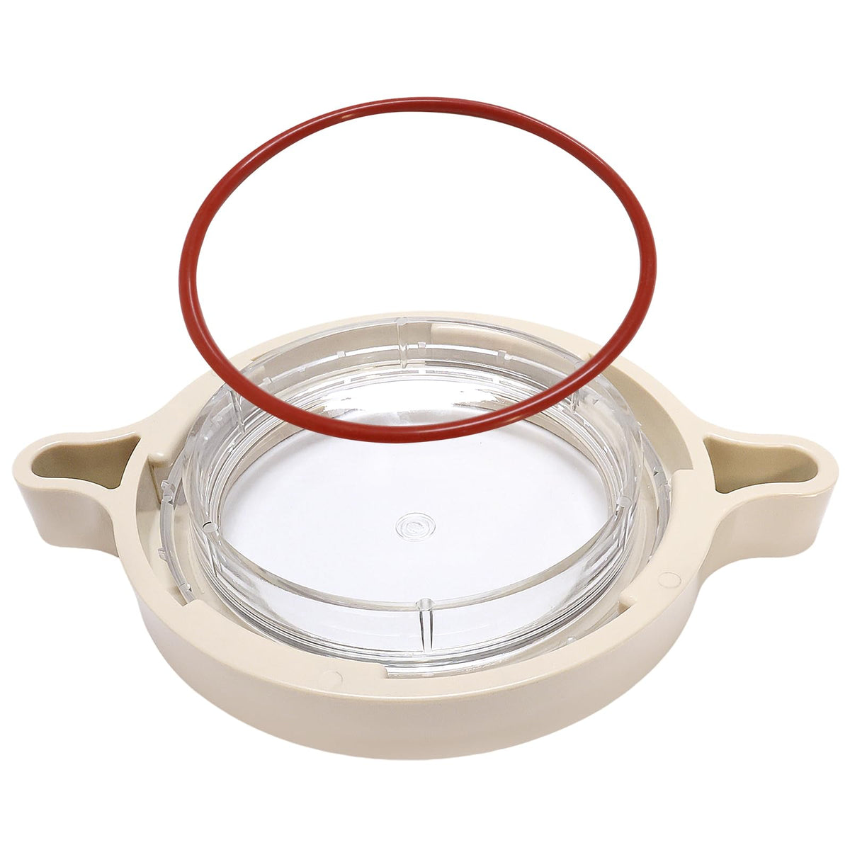 Camolikos 350090 pool pump lid close-up showing reinforced seal for Pentair compatibility.