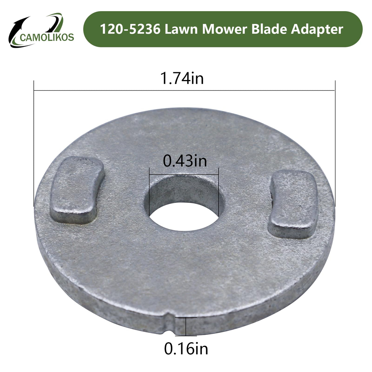 CAMOLIKOS blade adapter securely links blade to spindle to prevent wobble