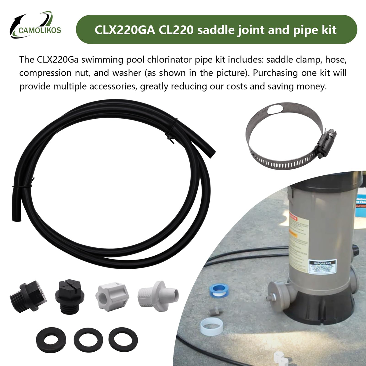 CAMOLIKOS CLX220GA compression nut ensures leak-free assembly