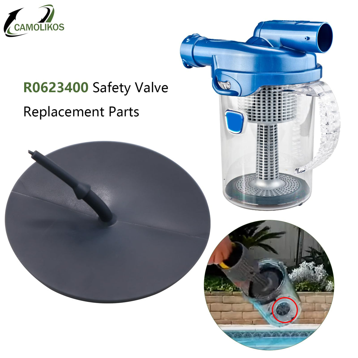 CAMOLIKOS R0623400 installed on Polaris Zodiac leaf catcher for easy maintenance