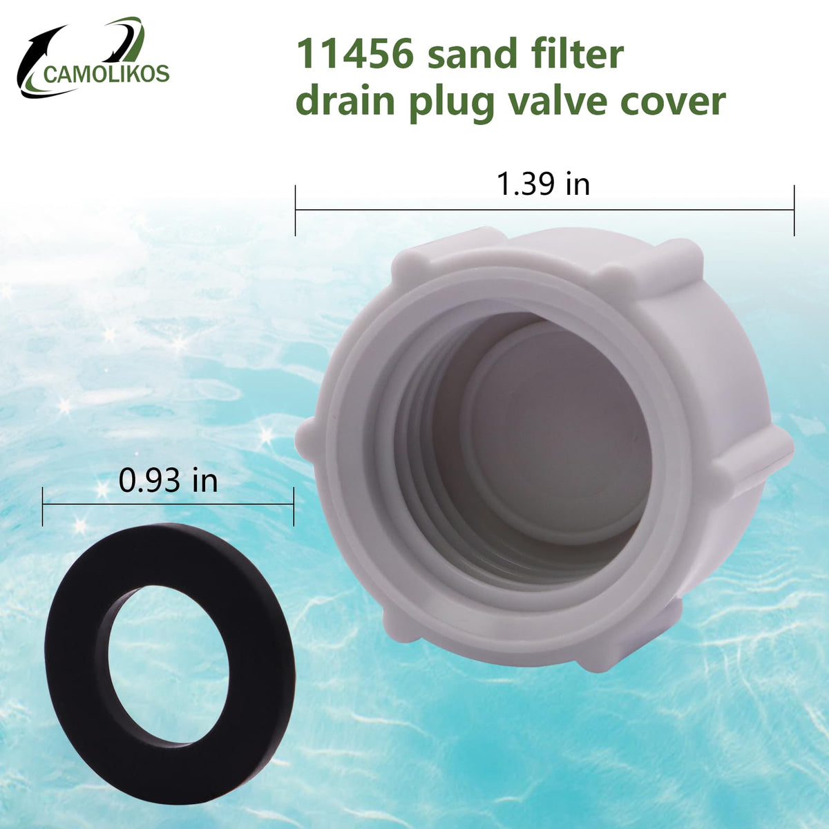 CAMOLIKOS 11456 drain cap with O-ring for tight seal and leak prevention