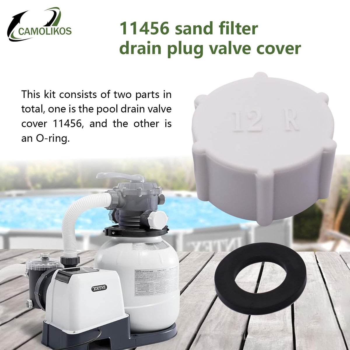 CAMOLIKOS drain cap installs via simple threaded rotation for quick setup
