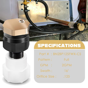 Camoo BN2BP125FWX-CS pump connection detail shows easy fit for 12V pumps.