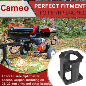 Camoo log-splitter-bracket side view highlights stable pump support during operation.