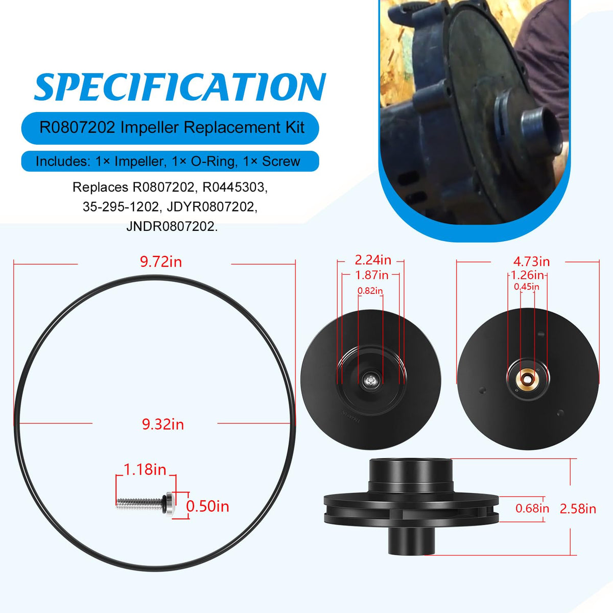 Camoo 1HP and 1.5HP models fitment image illustrating broad compatibility