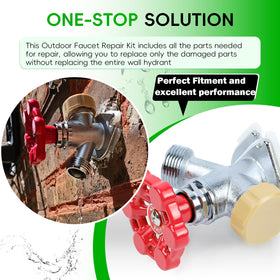 Camoo wall hydrant complete replacement kit enables quick repairs at the faucet.