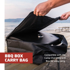Camp Chef carry bag liner detail showing weather-resistant interior