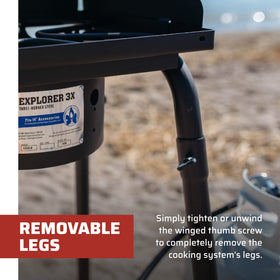 Camp Chef Explorer 3X burner trio supports outdoor meals and faster cooking sessions.