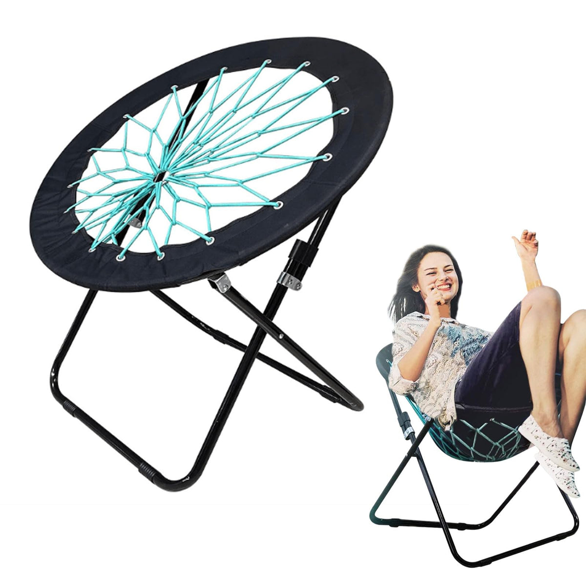 Camp Field Bunjo chair with bowl shape provides cozy room seating and style.