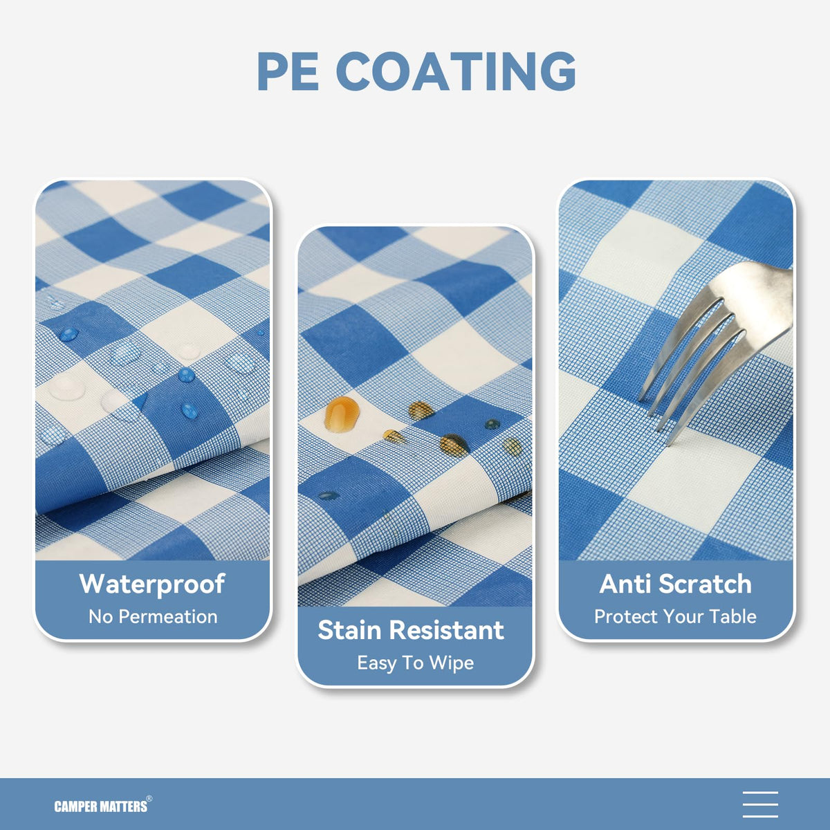 Camper Matters bench covers provide complete seating protection