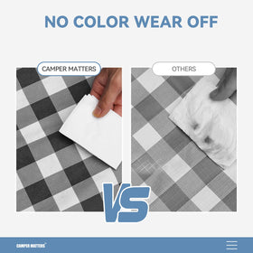 CAMPER MATTERS easy to wipe clean with a towel