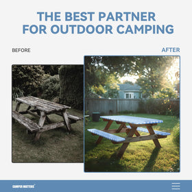 Camper Matters waterproof surface makes cleaning easy after spills