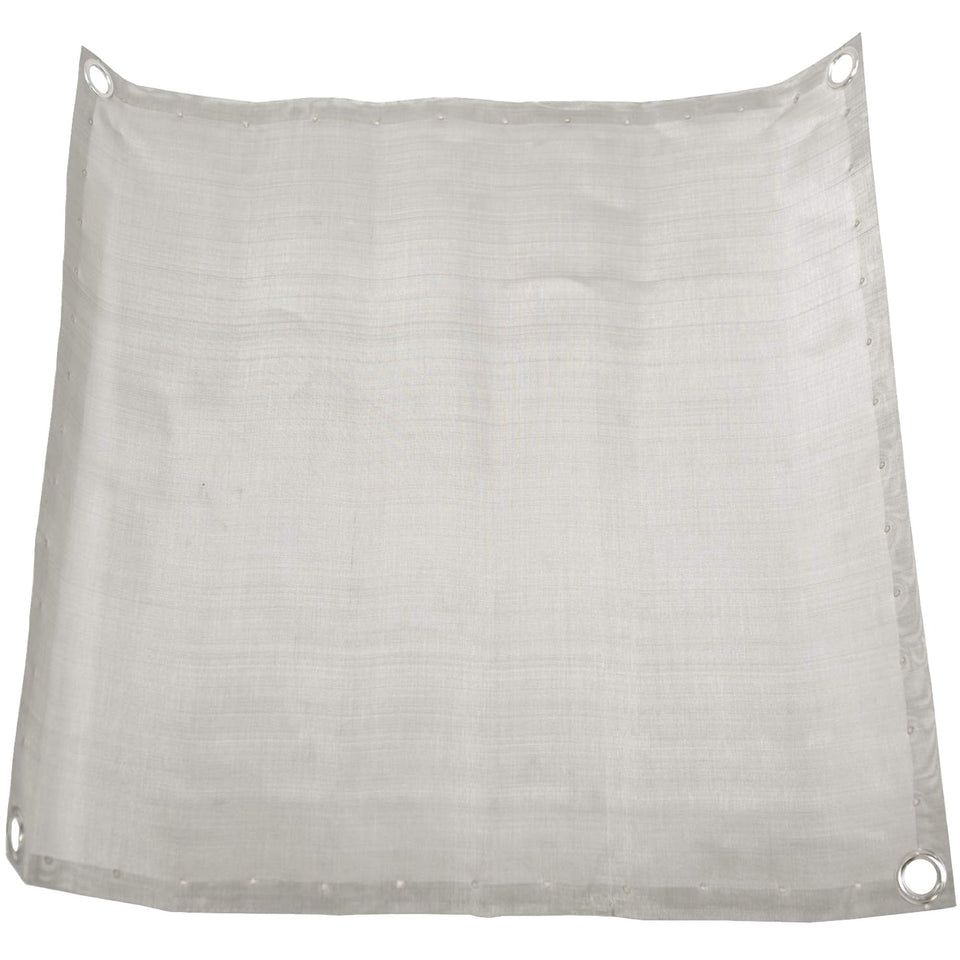 Campfire Defender 24in pit mesh closeup shows durable stainless steel construction.