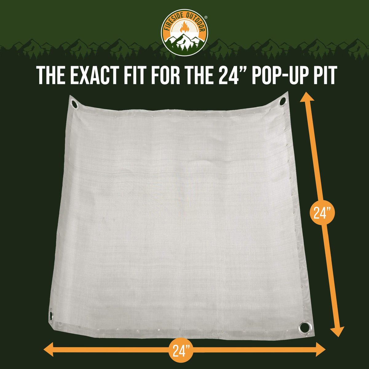 Campfire Defender mesh with corner grommets for secure mounting.