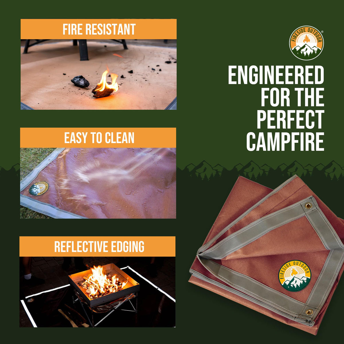Campfire Defender reflective edges and grommets boost outdoor visibility and stability