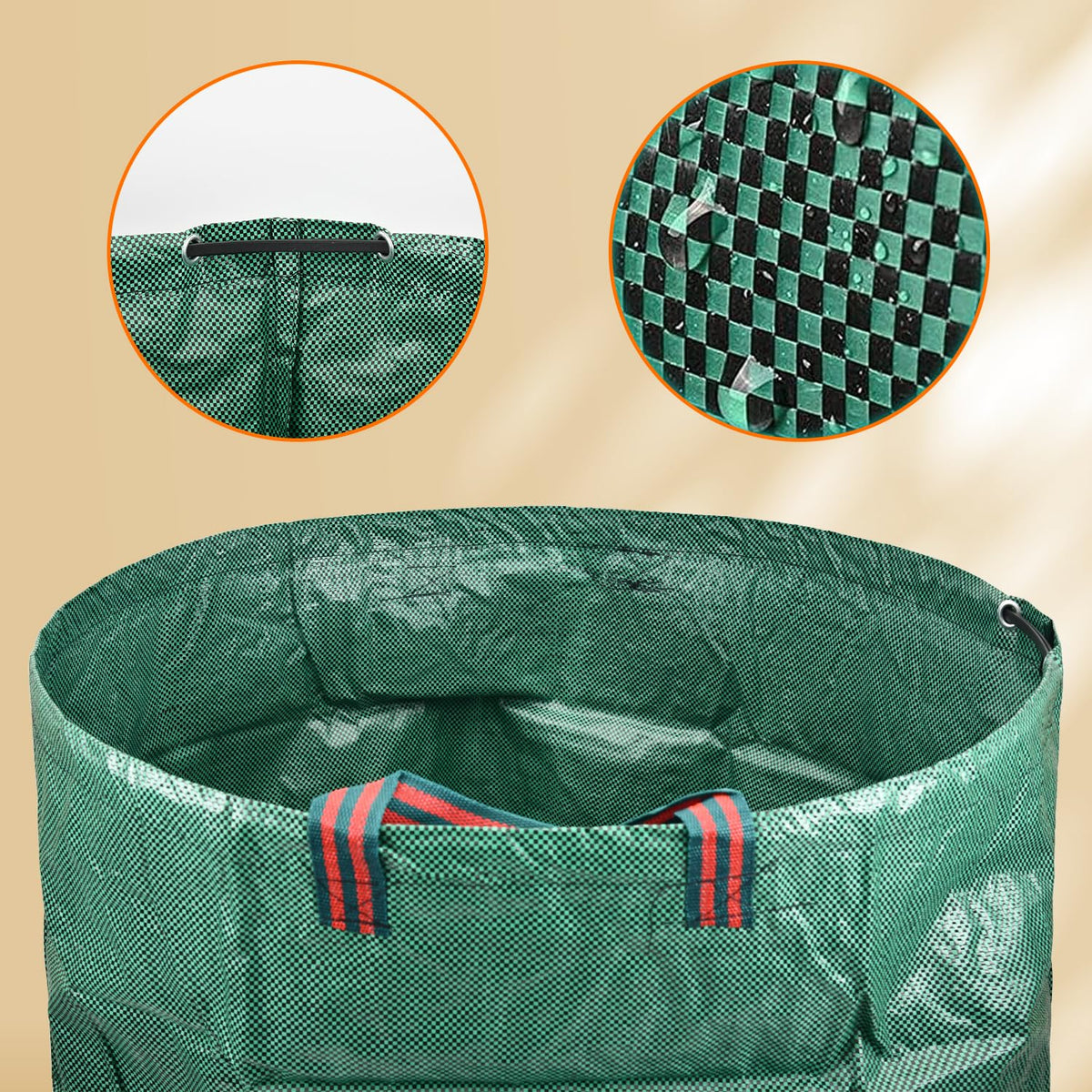 Campfire garden bags stand upright on their own during filling.