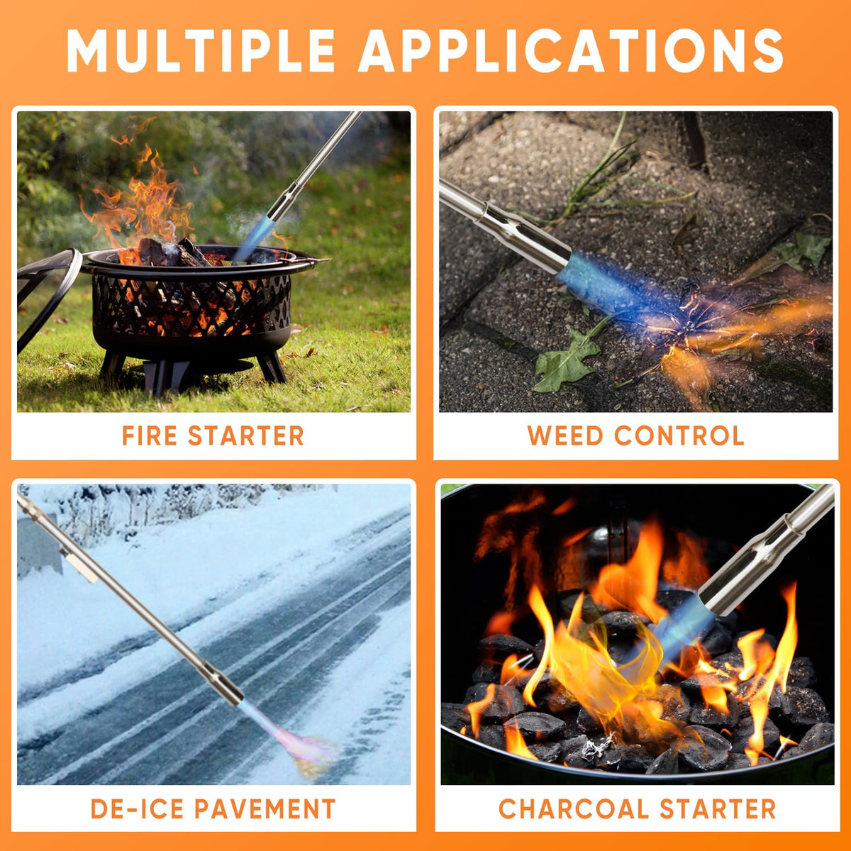 CAMPFIRE weed burner torch durable steel body resists rust for outdoor use
