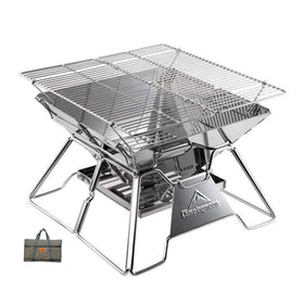 Camping Moon MT-2 portable campfire grill in action for easy transport