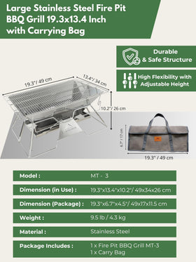 Camping Moon MT-3 great for beach, tailgate, or backyard cookouts.
