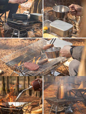 Camping Moon MT-3 easy cleanup with wipe-down and ash disposal.