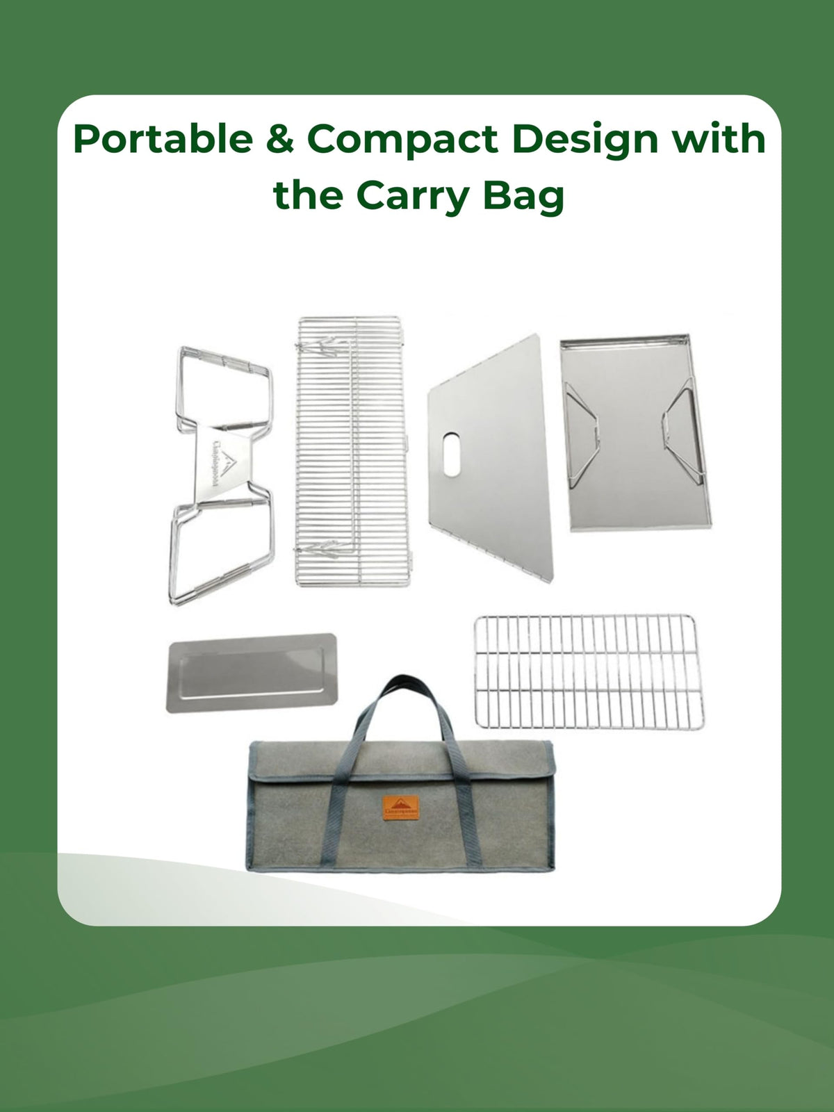 Camping Moon MT-3 elevated safe design protects ground during use.