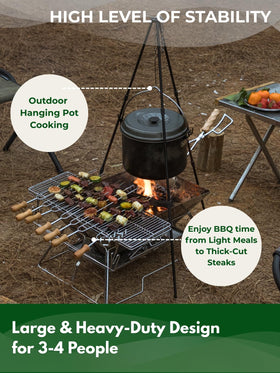 Camping Moon MT-3 two-level grill grate for precise heat control.